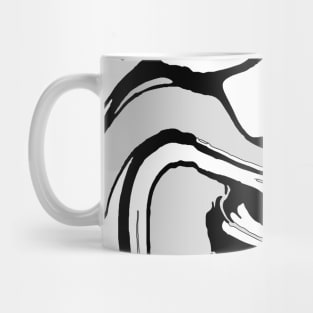 Black, White and Gray Graphic Paint Swirl Mug